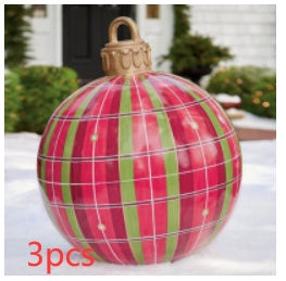 60CM PVC Inflatable Christmas Ornament Ball Outdoor Giant Holiday Decoration