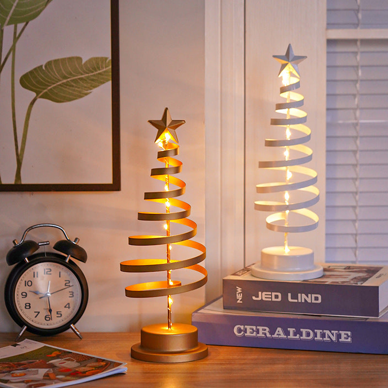 LED Spiral Christmas Tree Table Lamp for Festive Home Décor