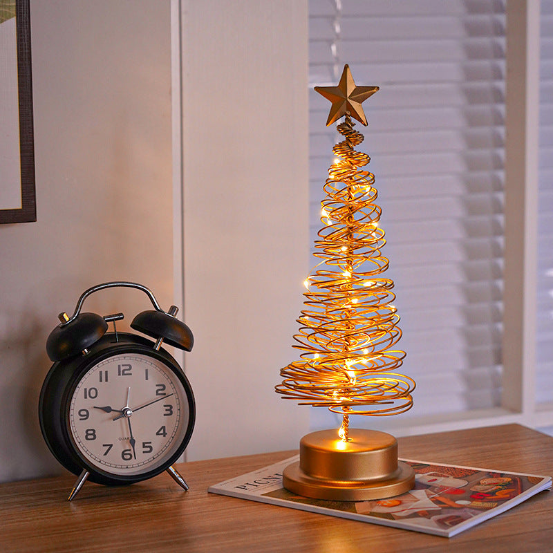 LED Spiral Christmas Tree Table Lamp for Festive Home Décor
