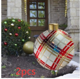 60CM PVC Inflatable Christmas Ornament Ball Outdoor Giant Holiday Decoration